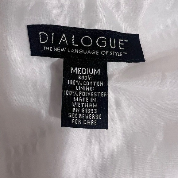 Dialogue Womens Blazer Jacket white Textured QVC Lined s 100% cotton NWOT Size M - Picture 8 of 10